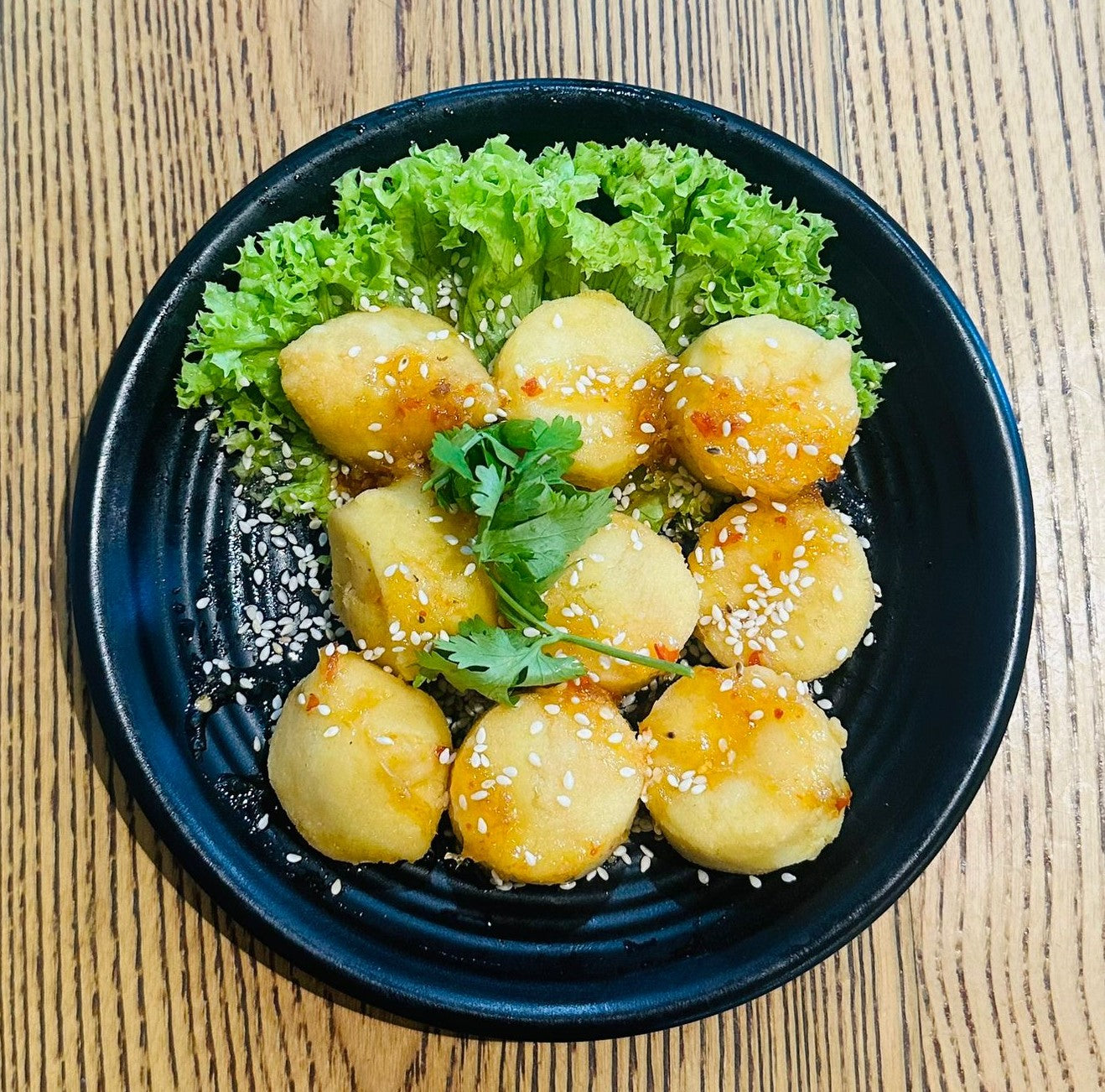 F9. Fried Egg Tofu With Thai Sauce 泰式煎蛋豆腐